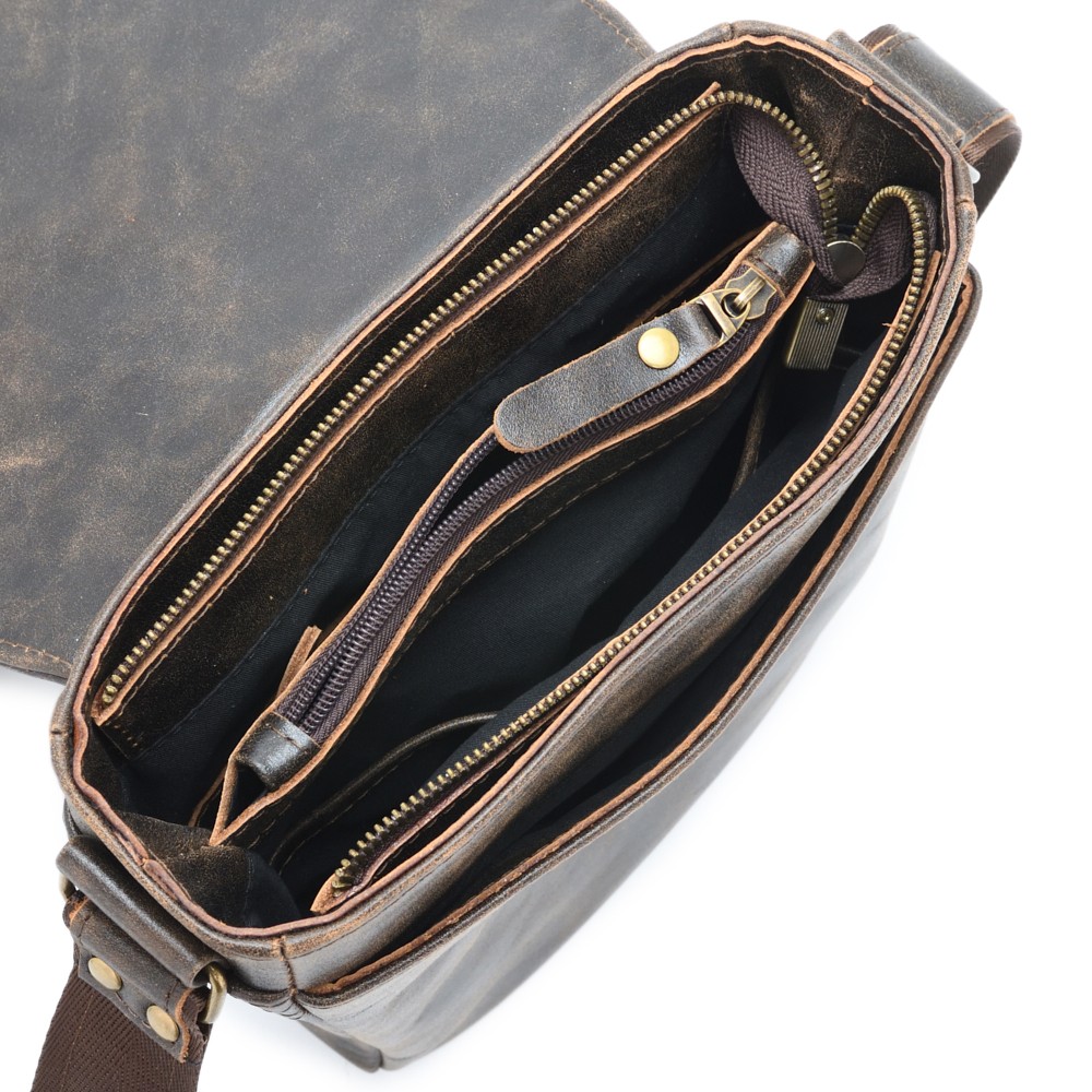  Мужская кожаная сумка "Вильнюс" (коричневая наппа) 