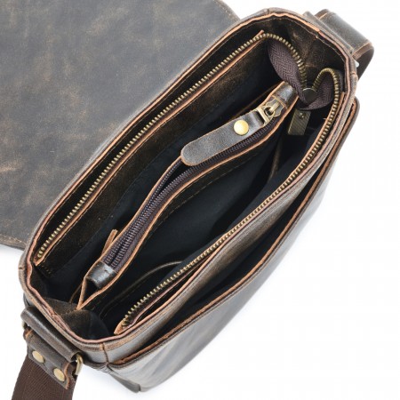  Мужская кожаная сумка "Вильнюс" (коричневая наппа) 