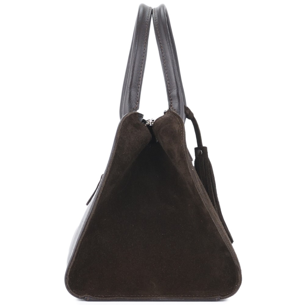 Женская кожаная сумка "Вирджиния" (темно-коричневый)