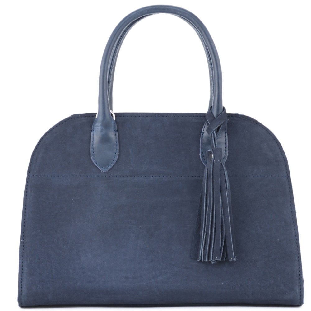 Женская кожаная сумка "Вирджиния" (синяя)