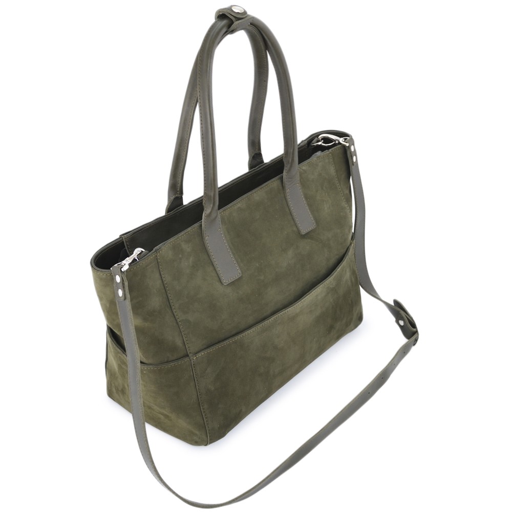 Кожаная женская сумка "Калипсо" (хаки)