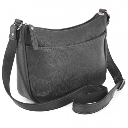 Женская кожаная сумка "Нева" (фактура чёрный)