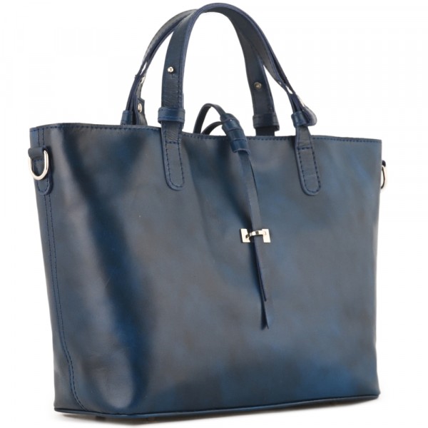 Кожаная женская сумка "Дриада" (синяя). фото 1