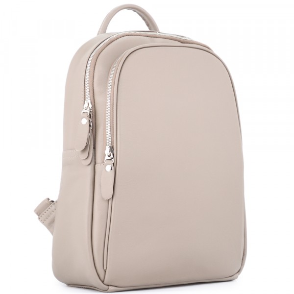 Кожаный рюкзак "Рамона" (бежевый). фото 1