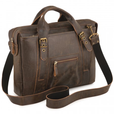 Кожаная деловая сумка "Доминик" (коричневая наппа)