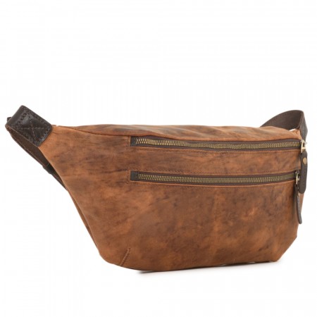 Кожаная сумка на пояс "Манчестер" (светло-коричневый) 