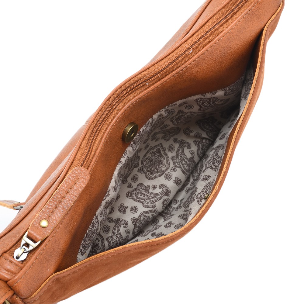 Женская кожаная сумка "Ладога" (рыжая)