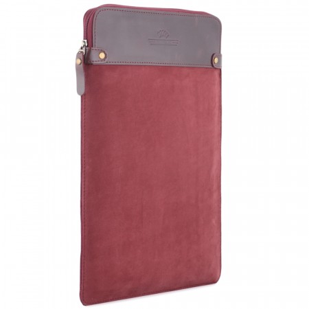 Чехол для ноутбука "Колизей" (велюр/кожа) вишня