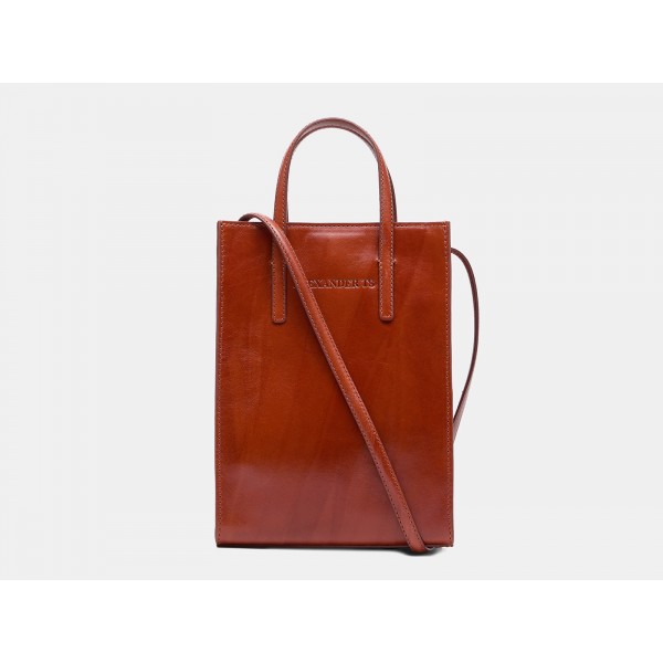 Женская кожаная сумка "Болеро" (коньяк). фото 1