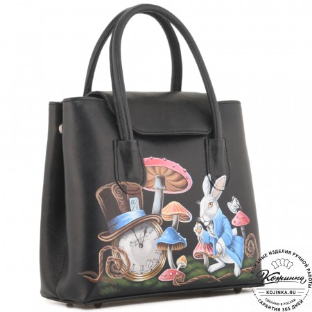 Женская кожаная сумка "Ванесса" "Алиса в стране чудес"
