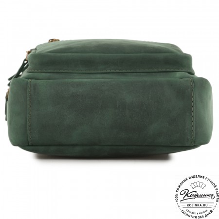  Мужская кожаная сумка "Гектор" (изумруд крейзи)