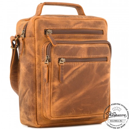 Кожаная сумка "Гектор" (рыжая крейзи)