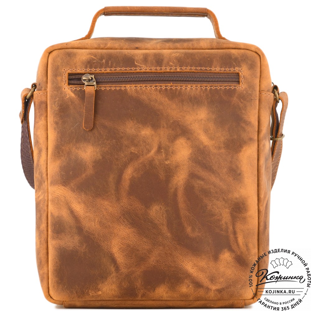 Кожаная сумка "Гектор" (рыжая крейзи)