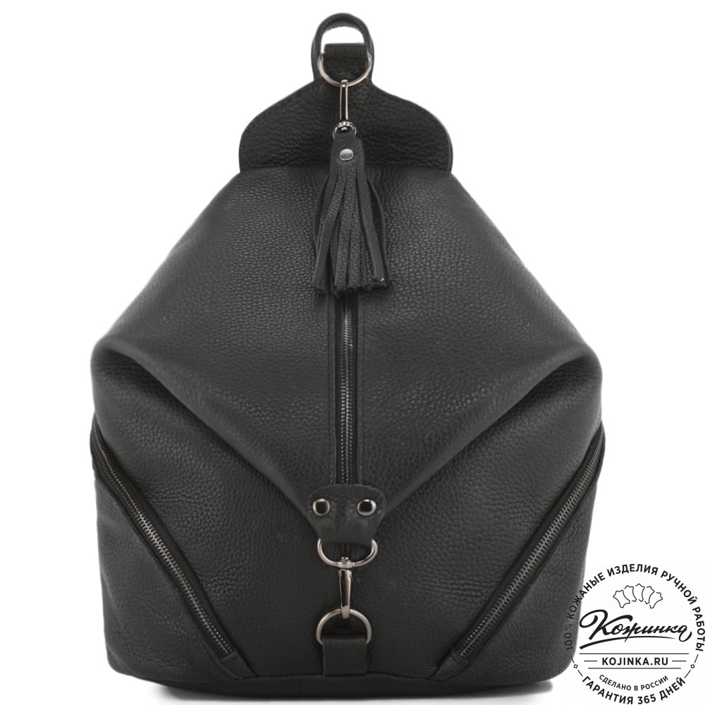 Женский кожаный рюкзак "Афродита" (фактура черный)