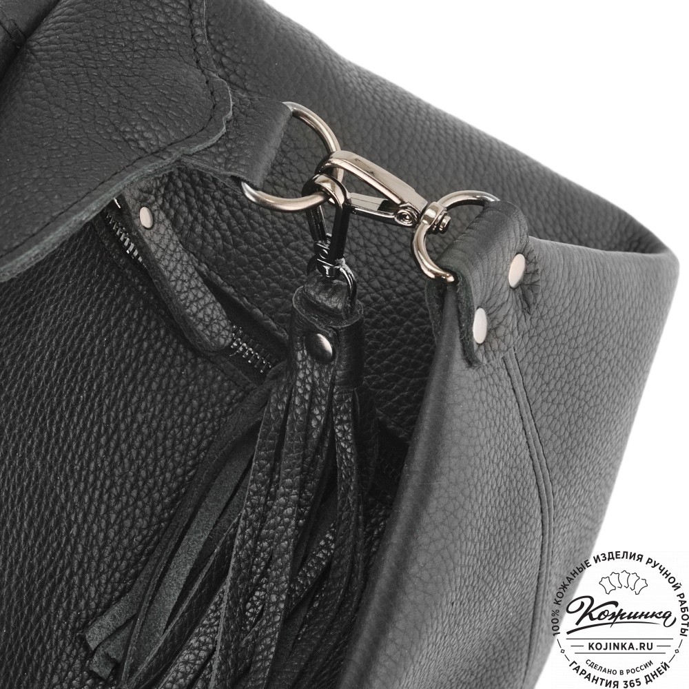 Женский кожаный рюкзак "Афродита" (фактура черный)