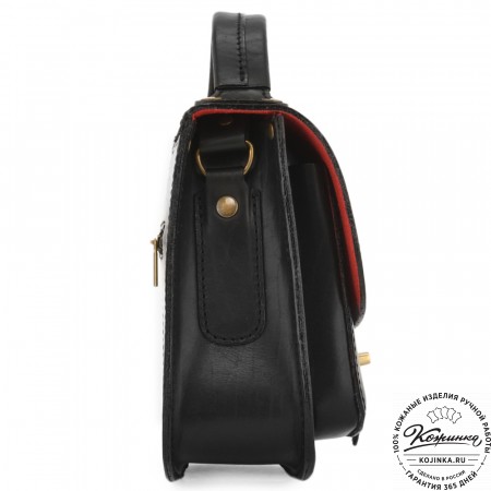 Кожаная сумка ручной работы "Париж" - с ручкой (черный)