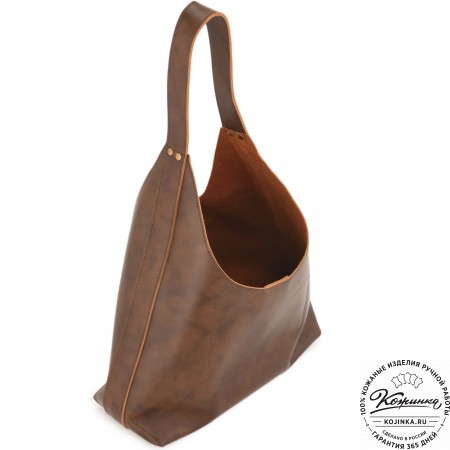 Женская кожаная сумка-шоппер "Ямайка" (коричневая) 