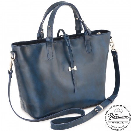 Кожаная женская сумка "Дриада" (синяя)