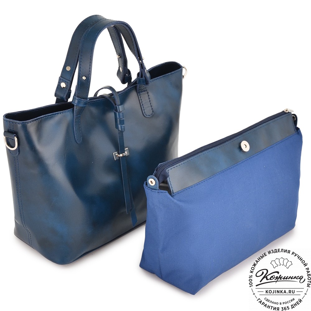 Кожаная женская сумка "Дриада" (синяя)