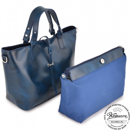 Кожаная женская сумка "Дриада" (синяя)