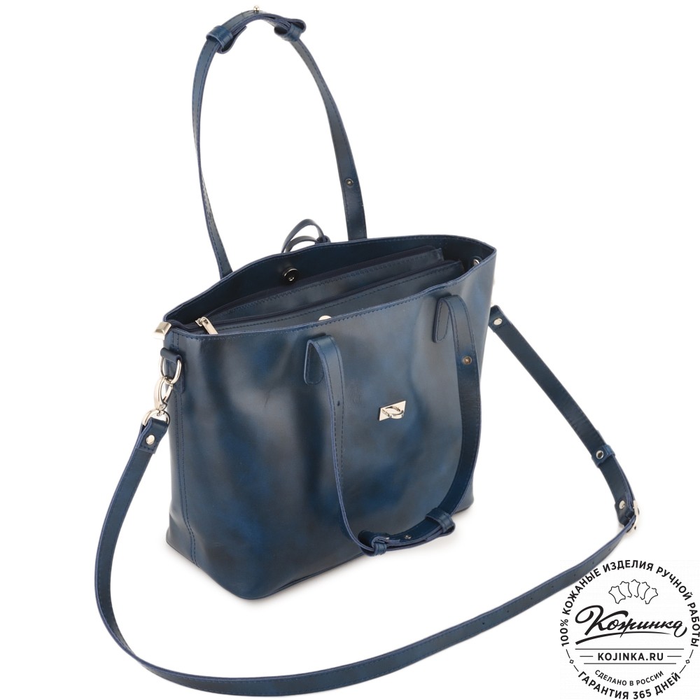 Кожаная женская сумка "Дриада" (синяя)
