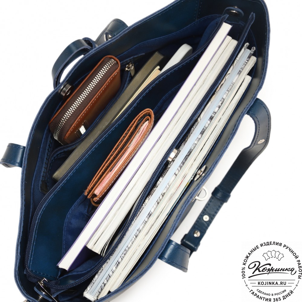 Кожаная женская сумка "Дриада" (синяя)