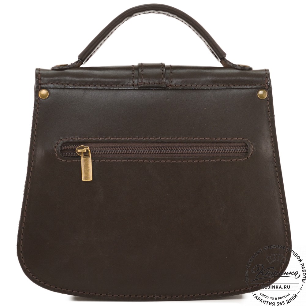 Кожаная сумка ручной работы "Париж" - с ручкой (темно-коричневый)