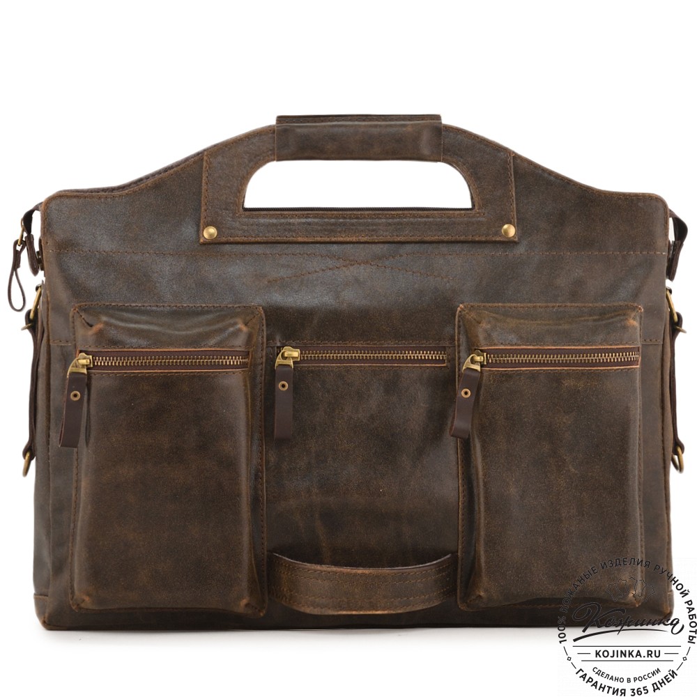  Универсальный кожаный портфель "Диего" (коричневая наппа) 