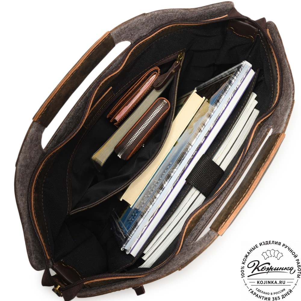  Универсальный кожаный портфель "Диего" (коричневая наппа) 