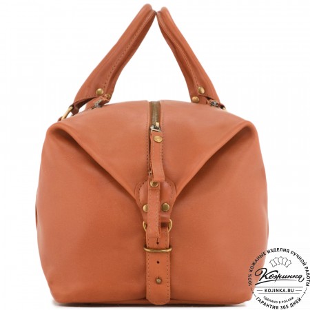 Кожаная дорожно-спортивная сумка Англия (рыжая сиама)