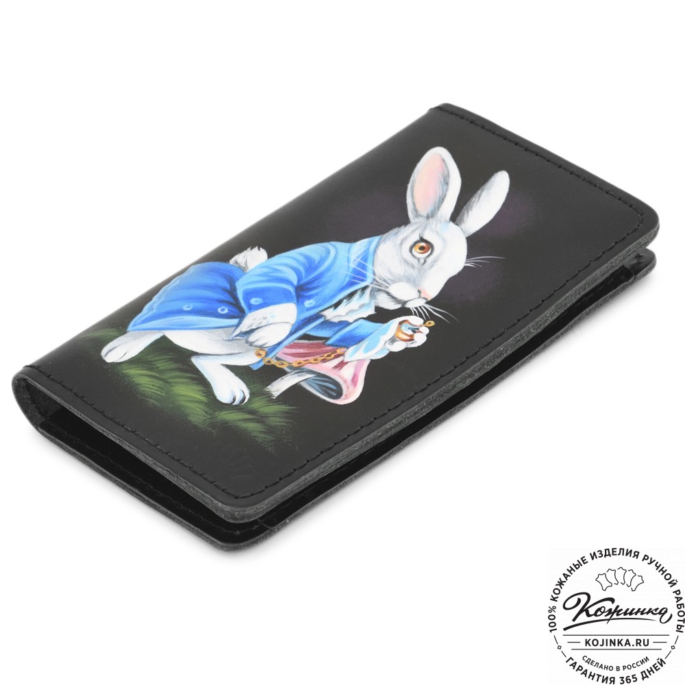 Кожаный бумажник для документов "Неаполь" "Алиса в стране чудес"