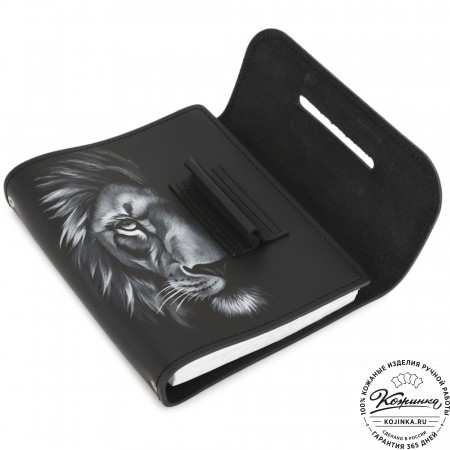 Кожаный ежедневник на кольцах "Самуэль" "Лев" (черный)