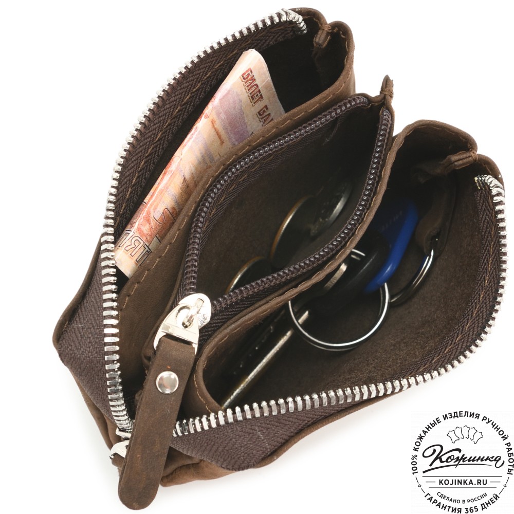 Кожаный кошелек "Солярис" (коричневый крейзи)