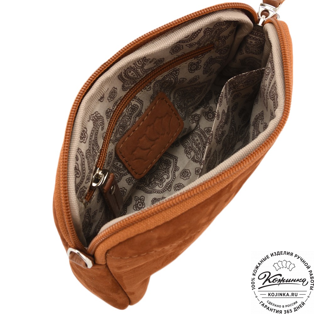  Кожаный клатч "Марта" (нубук рыжий)