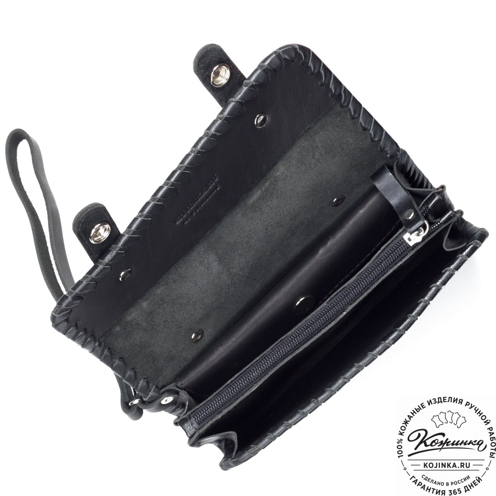 Кожаный клатч "Смит" (чёрный)