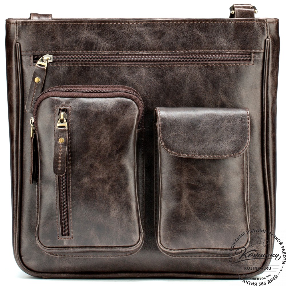 Кожаная сумка "Боб" (тёмно-коричневый антик)