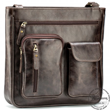 Кожаная сумка "Боб" (тёмно-коричневый антик)