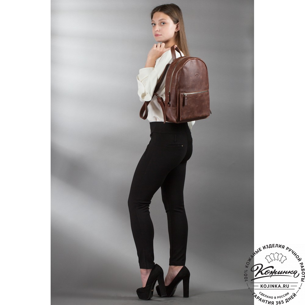 Кожаный рюкзак "Джессика" (коричневая гладкая кожа)