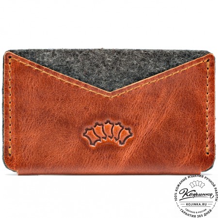 Держатель для пластиковых и банковских карт "Эрик" (рыжий) 