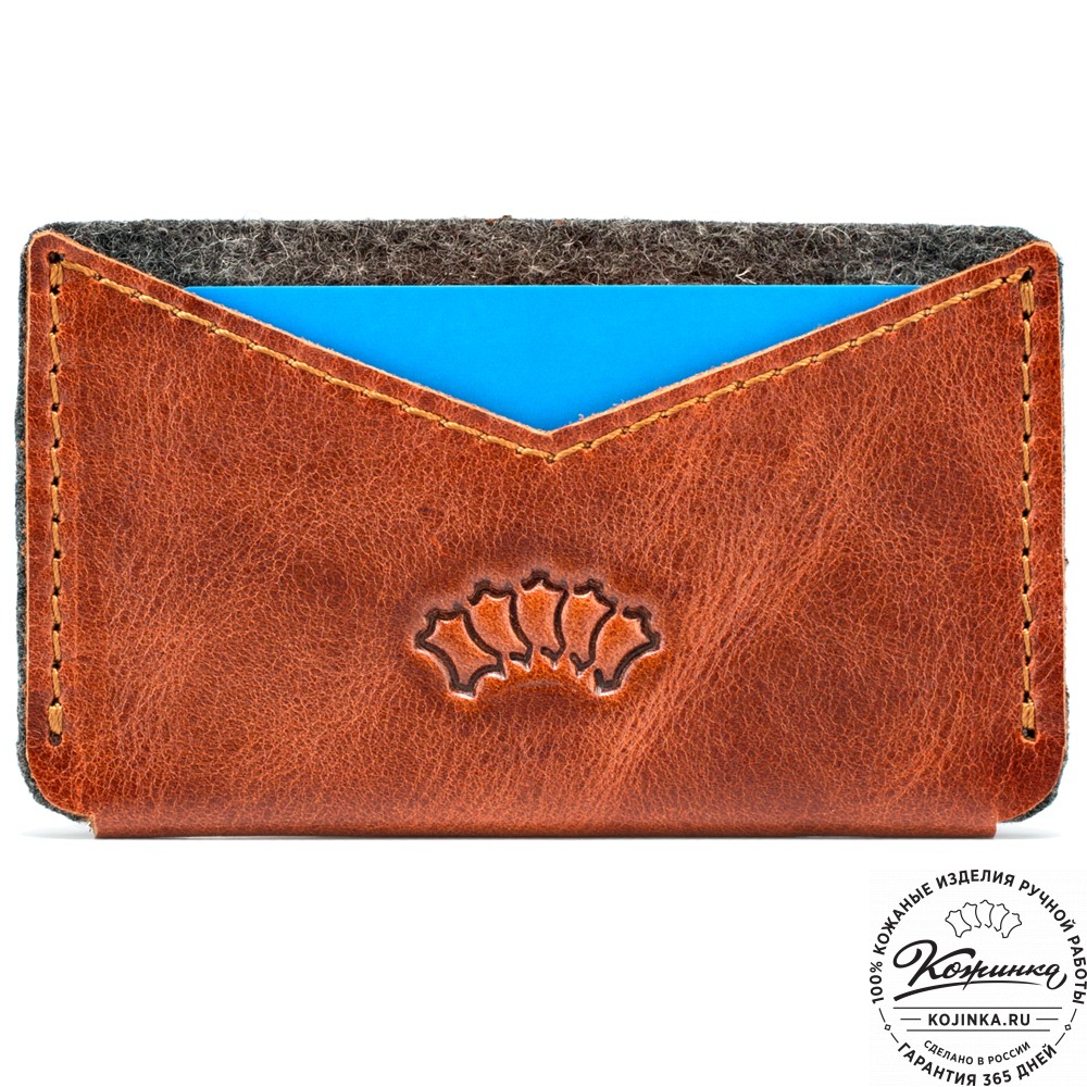 Держатель для пластиковых и банковских карт "Эрик" (рыжий) 