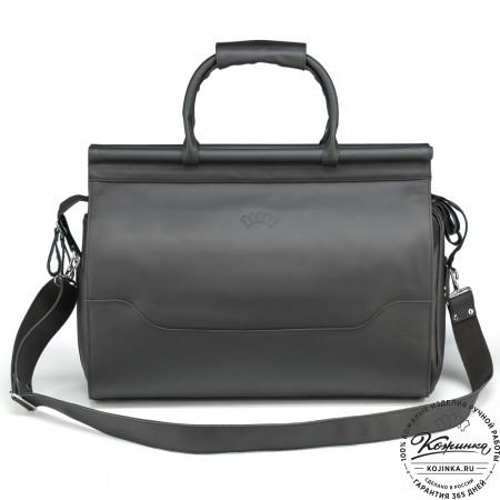 Кожаный дорожный саквояж "Гарри" (чёрный)