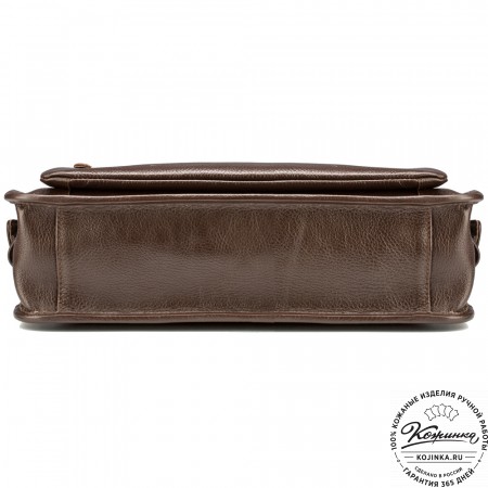 Кожаная деловая сумка "Вильямс" (тёмно-коричневая) 