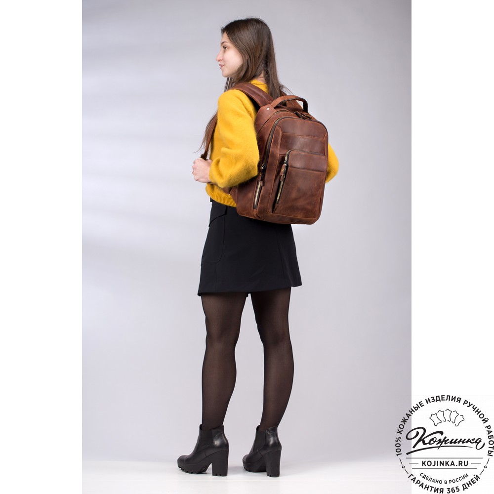 Кожаный рюкзак "Марвин" (рыжий воск)