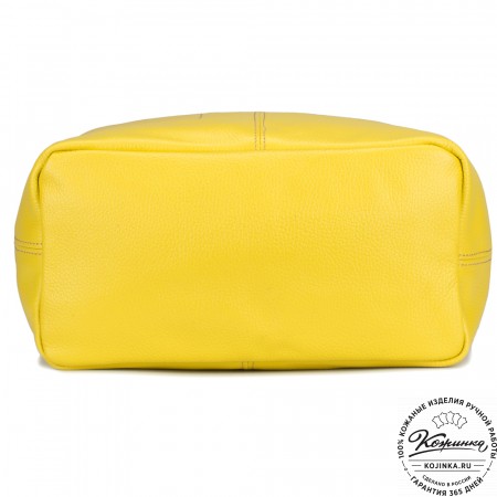 Женская кожаная сумка "Винтаж" (жёлтая) 