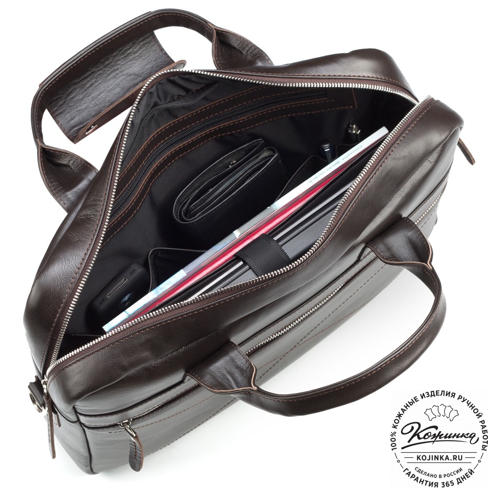 Кожаная деловая сумка "Андерсон" (коричневая) 
