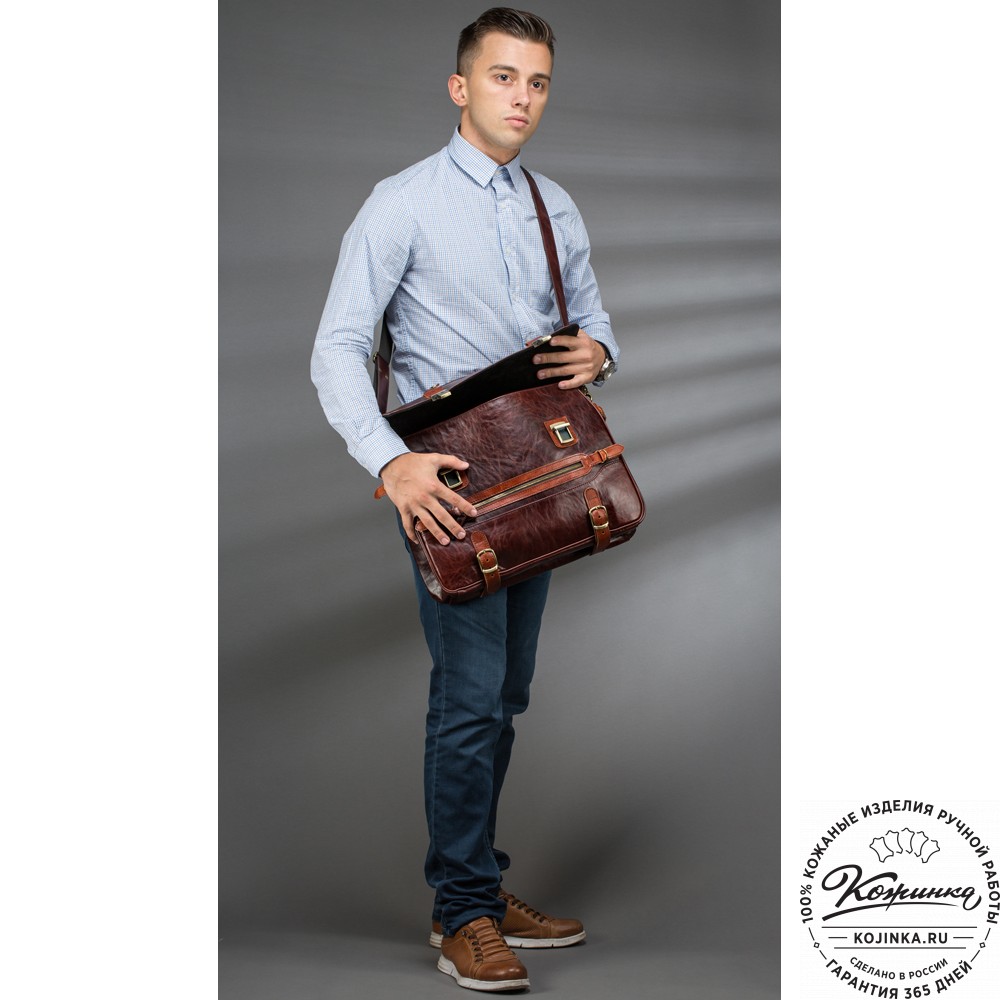 Кожаный портфель "Сталкер" (коричневый воск)