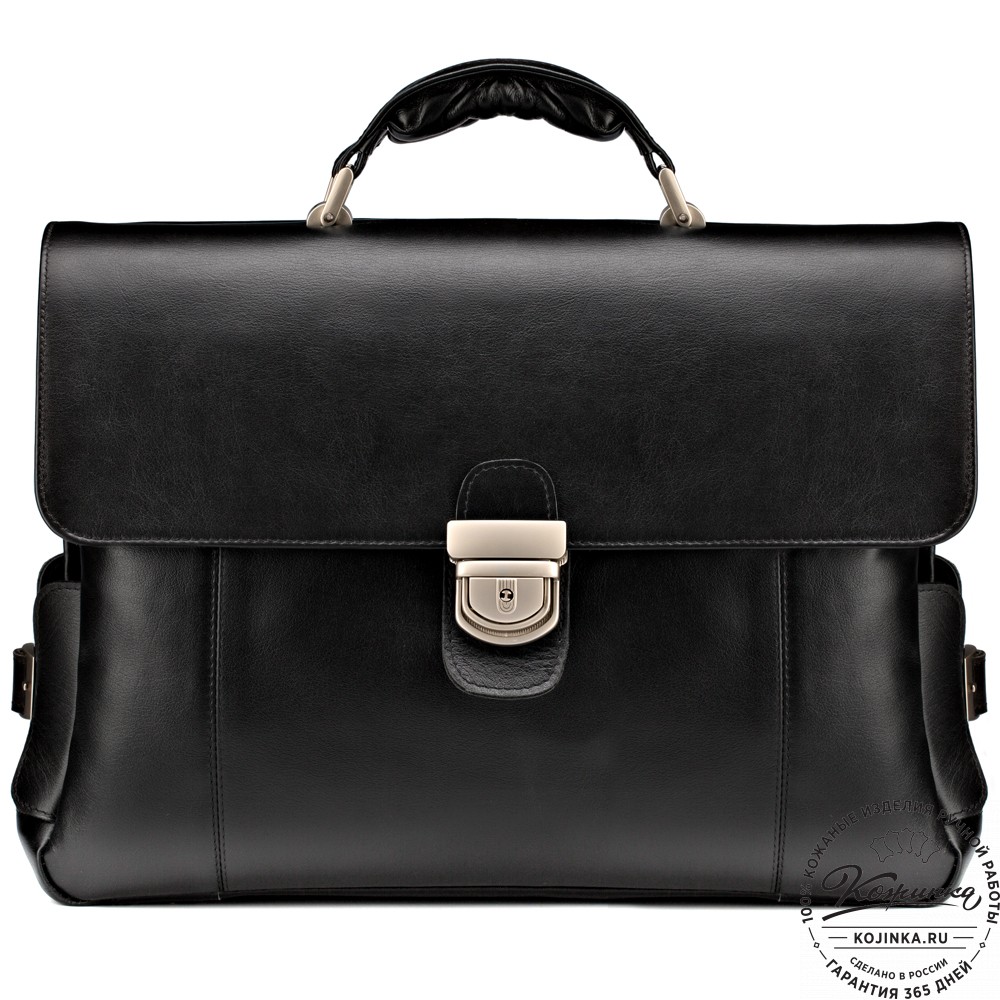 Кожаный портфель "Борменталь" (чёрный)