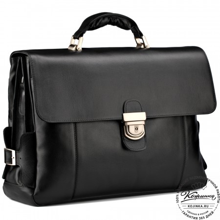 Кожаный портфель "Борменталь" (чёрный)
