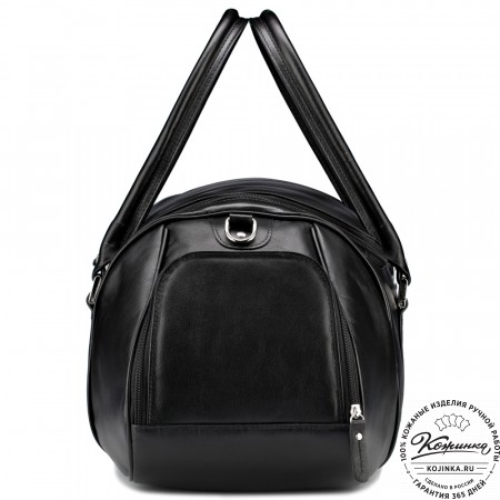 Кожаная дорожно-спортивная сумка "Дональд" (чёрная)