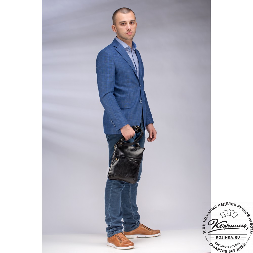 Кожаная сумка "Говард" (чёрная)